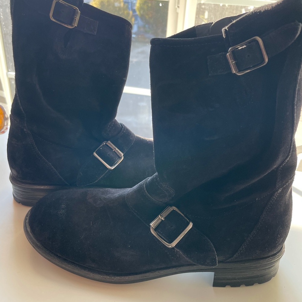 Paul Green Suede Black Boots Size 6.5 US (4UK)
